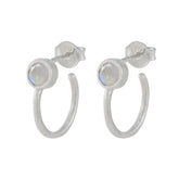 Rainbow-Moonstone-Egyptian-Ivy-Solitaire-Stud-White-925-Silver-Earring