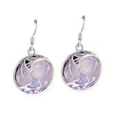 Rose-Quartz-Korean-Julia-Solitaire-Dangle-Pink-925-Sterling-Silver-Earring