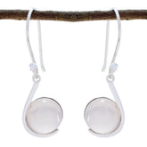 Rose-Quartz-Italian-Kennedy-Solitaire-Dangle-Pink-Sterling-Silver-Earring