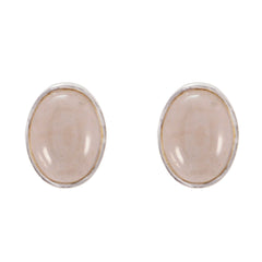 Rose-Quartz-French-Carolina-Solitaire-Stud-Pink-925-Silver-Earring