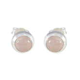 Rose-Quartz-German-Emily-Solitaire-Stud-Pink-925-Silver-Earring