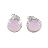 Rose-Quartz-American-Riley-Solitaire-Stud-Pink-Silver-Earring