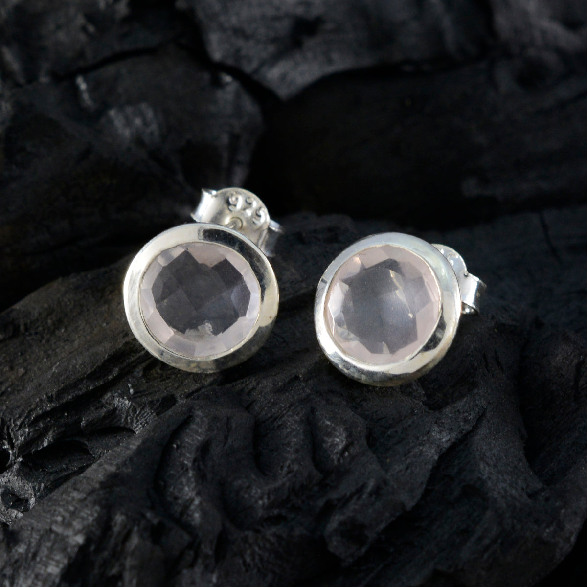 Rose-Quartz-Spanish-Agustina-Solitaire-Stud-Pink-925-Silver-Earring