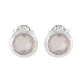 Rose-Quartz-Spanish-Agustina-Solitaire-Stud-Pink-925-Silver-Earring