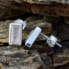 Rose-Quartz-Australian-Hazel-Solitaire-Stud-Pink-92.5-Silver-Earring