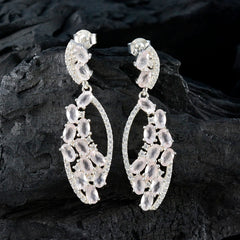 Rose-Quartz-American-Aiko-multiple-Stud-Pink-925-Silver-Earring