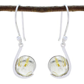 Rutile-Quartz-Italian-Victoria-Solitaire-Dangle-Yellow-92.5-Silver-Earring