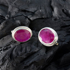 Ruby-Russian-Wen-Solitaire-Stud-Red-925-Sterling-Silver-Earring