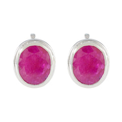 Ruby-Russian-Wen-Solitaire-Stud-Red-925-Sterling-Silver-Earring