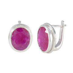 Ruby-Russian-Wen-Solitaire-Stud-Red-925-Sterling-Silver-Earring