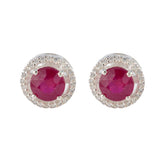 Ruby-CZ-American-Amanda-multiple-Stud-Red-Sterling-Silver-Earring