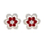 Ruby-CZ-American-Fernanda-multiple-Stud-Red-925-Silver-Earring