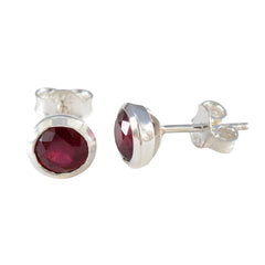 Ruby-CZ-American-Micaela-Solitaire-Stud-Red-92.5-Silver-Earring