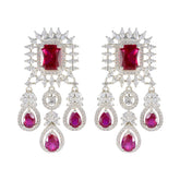Ruby-CZ-Indian-Ayesha-multiple-Stud-Red-Silver-Earring