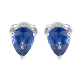 Blue-Sapphire-cz-German-Seo-yeon-Solitaire-Stud-Blue-Sterling-Silver-Earring