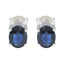 Blue-Sapphire-Egyptian-Yan-Solitaire-Stud-Blue-Silver-Earring