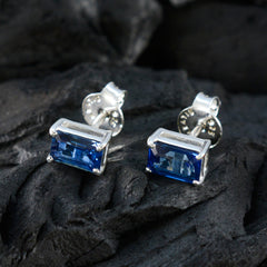 Blue-Sapphire-German-Paula-Solitaire-Stud-Blue-925-Sterling-Silver-Earring