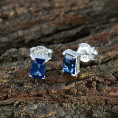 Blue-Sapphire-German-Paula-Solitaire-Stud-Blue-925-Sterling-Silver-Earring