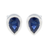 Blue-Sapphire-Moroccan-Renata-Solitaire-Stud-Blue-925-Silver-Earring