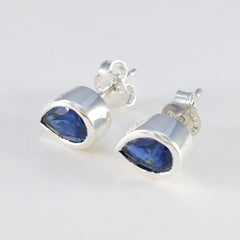 Blue-Sapphire-Moroccan-Renata-Solitaire-Stud-Blue-925-Silver-Earring