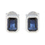 Blue-Sapphire-Mexican-Milagros-Solitaire-Stud-Blue-925-Sterling-Silver-Earring