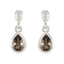 Smoky-Quartz-Korean-Yasmin-Solitaire-Stud-Brown-Silver-Earring