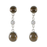 Smoky-Quartz-Mexican-Yasmin-multiple-Stud-Brown-92.5-Silver-Earring
