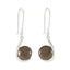 Smoky-Quartz-French-Aiko-Solitaire-Dangle-Brown-92.5-Silver-Earring
