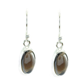 Smoky-Quartz-German-Ayaka-Solitaire-Dangle-Brown-Sterling-Silver-Earring