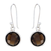 Smoky-Quartz-Egyptian-Ha-eun-multiple-Dangle-Brown-Sterling-Silver-Earring