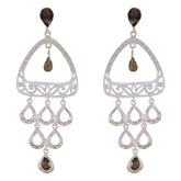 Smoky-Quartz-Indian-Maria-multiple-Dangle-Brown-925-Sterling-Silver-Earring