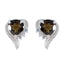 Smoky-Quartz-Russian-Isabella-multiple-Stud-Brown-925-Sterling-Silver-Earring