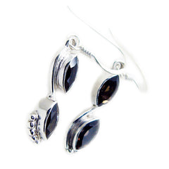 Smoky-Quartz-German-Ha-eun-multiple-Dangle-Brown-925-Silver-Earring