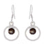 Smoky-Quartz-French-Mei-multiple-Dangle-Brown-Silver-Earring
