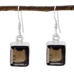 Smoky-Quartz-German-Min-seo-multiple-Dangle-Brown-Silver-Earring
