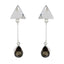 Smoky-Quartz-Japanese-Wen-multiple-Stud-Brown-925-Silver-Earring