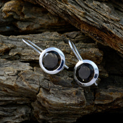 Smoky-Quartz-Spanish-Charlotte-Solitaire-Dangle-Brown-Silver-Earring