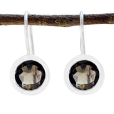 Smoky-Quartz-Spanish-Charlotte-Solitaire-Dangle-Brown-Silver-Earring
