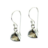 Smoky-Quartz-Mexican-Yuki-Solitaire-Dangle-Brown-925-Silver-Earring