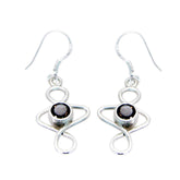 Smoky-Quartz-Italian-Hua-Solitaire-Dangle-Brown-925-Sterling-Silver-Earring