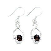 Smoky-Quartz-Australian-Yuna-Solitaire-Dangle-Brown-925-Silver-Earring