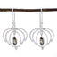 Smoky-Quartz-Spanish-Agustina-Solitaire-Dangle-Brown-925-Silver-Earring
