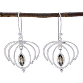 Smoky-Quartz-Spanish-Agustina-Solitaire-Dangle-Brown-925-Silver-Earring