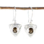 Smoky-Quartz-German-Ana-Solitaire-Dangle-Brown-925-Silver-Earring