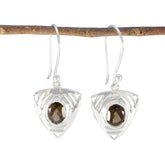 Smoky-Quartz-German-Ana-Solitaire-Dangle-Brown-925-Silver-Earring