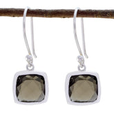 Smoky-Quartz-American-Bruna-Solitaire-Dangle-Brown-Silver-Earring