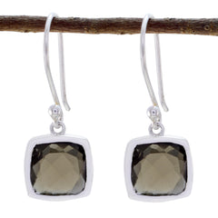 Smoky-Quartz-American-Bruna-Solitaire-Dangle-Brown-Silver-Earring