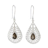 Smoky-Quartz-Australian-Daniela-Solitaire-Dangle-Brown-92.5-Silver-Earring