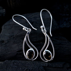 Smoky-Quartz-Spanish-Dayana-Solitaire-Dangle-Brown-925-Silver-Earring