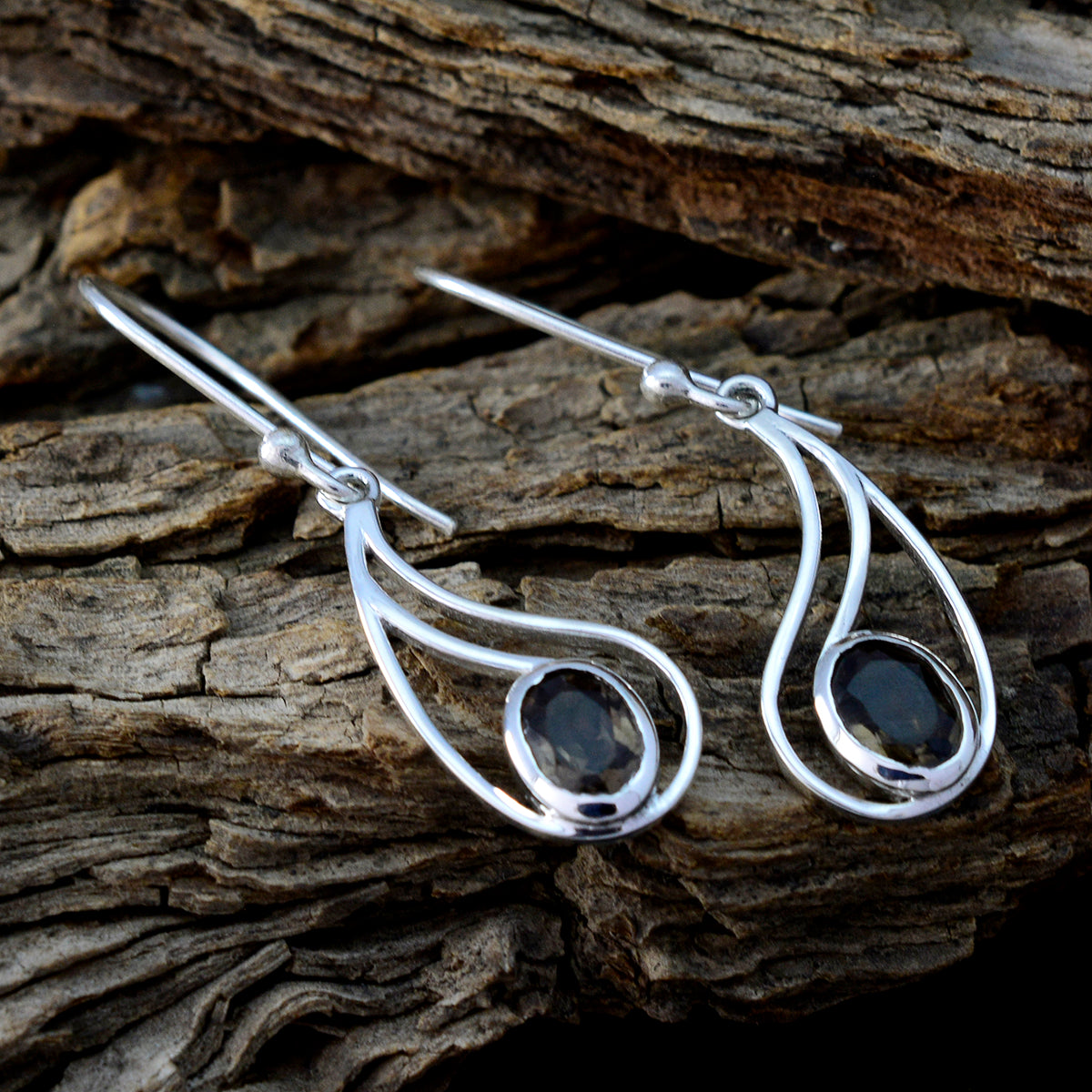 Smoky-Quartz-Spanish-Dayana-Solitaire-Dangle-Brown-925-Silver-Earring